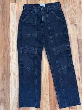 AGOLDE Cooper Cargo Black Paneled Utility Jeans
